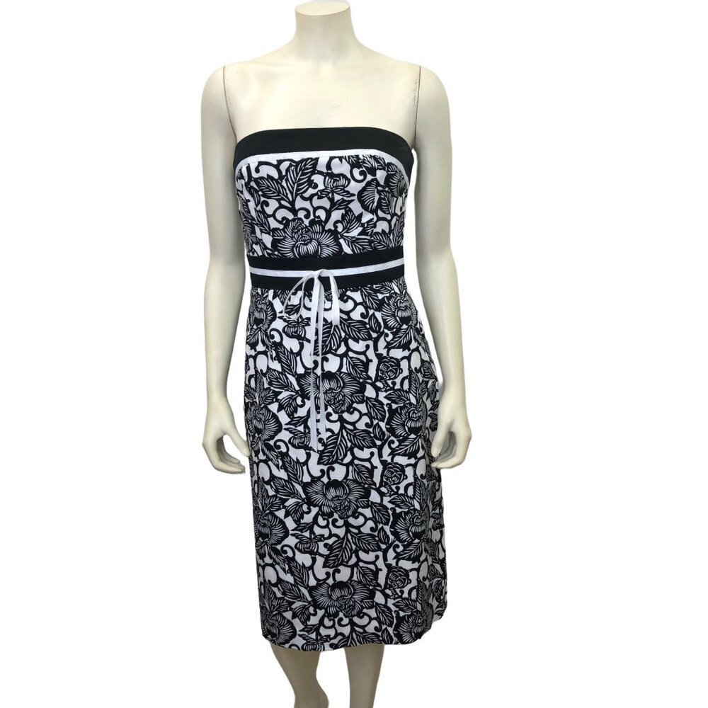 B.MOSS FLORAL PRINT STRAPLESS‎ DRESS SZ 4